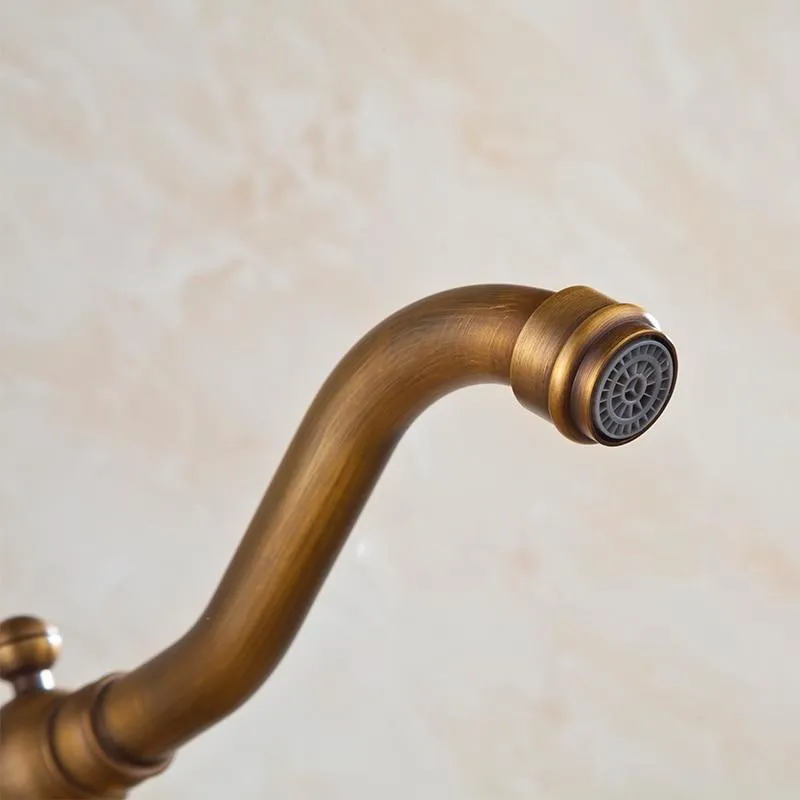 Dual Handle Wall Mounted Hot and Cold Mixer Tap Faucet